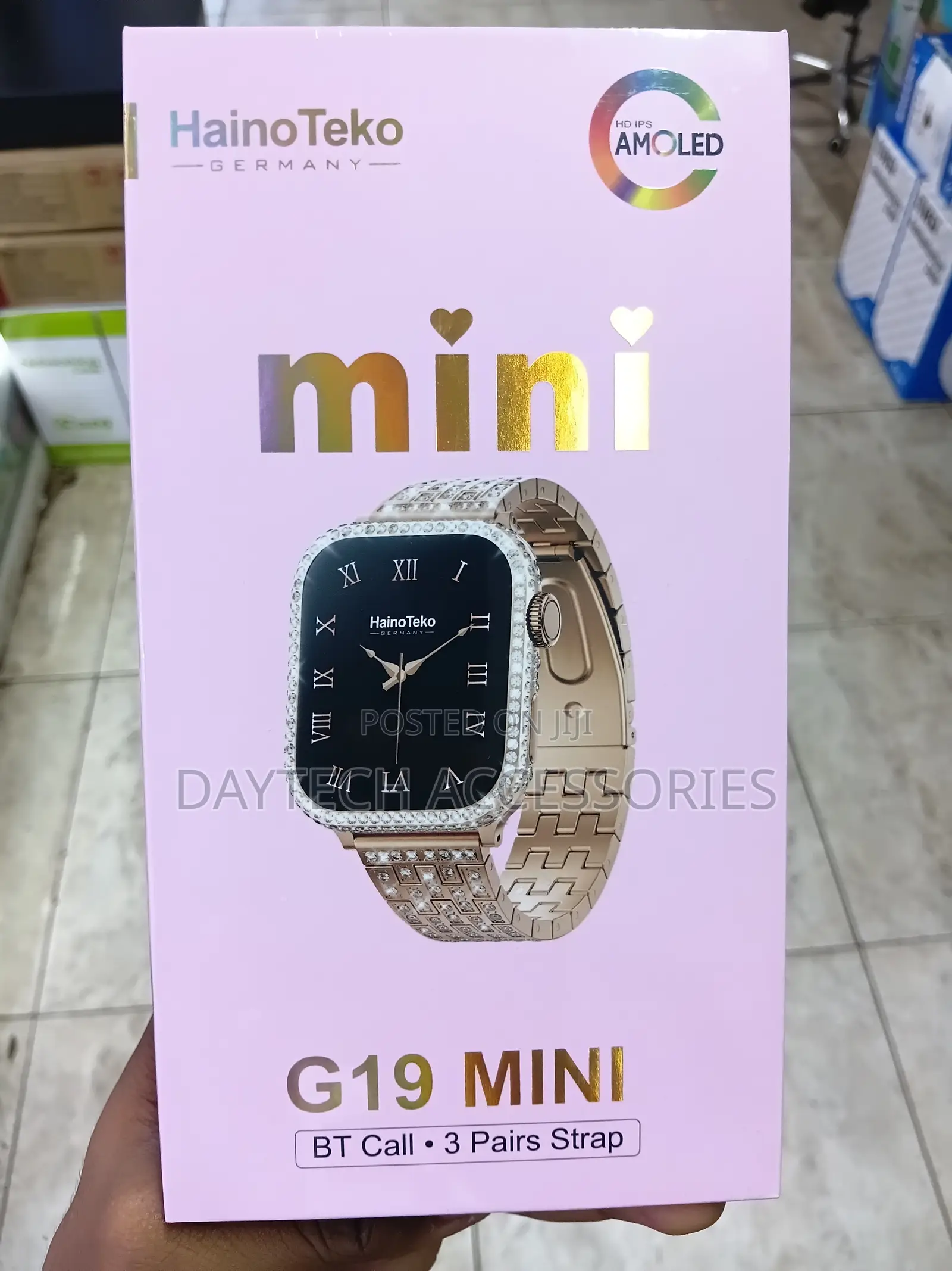 Haino Teko G19 Mini Smart Watch for Ladies in Rose Gold.