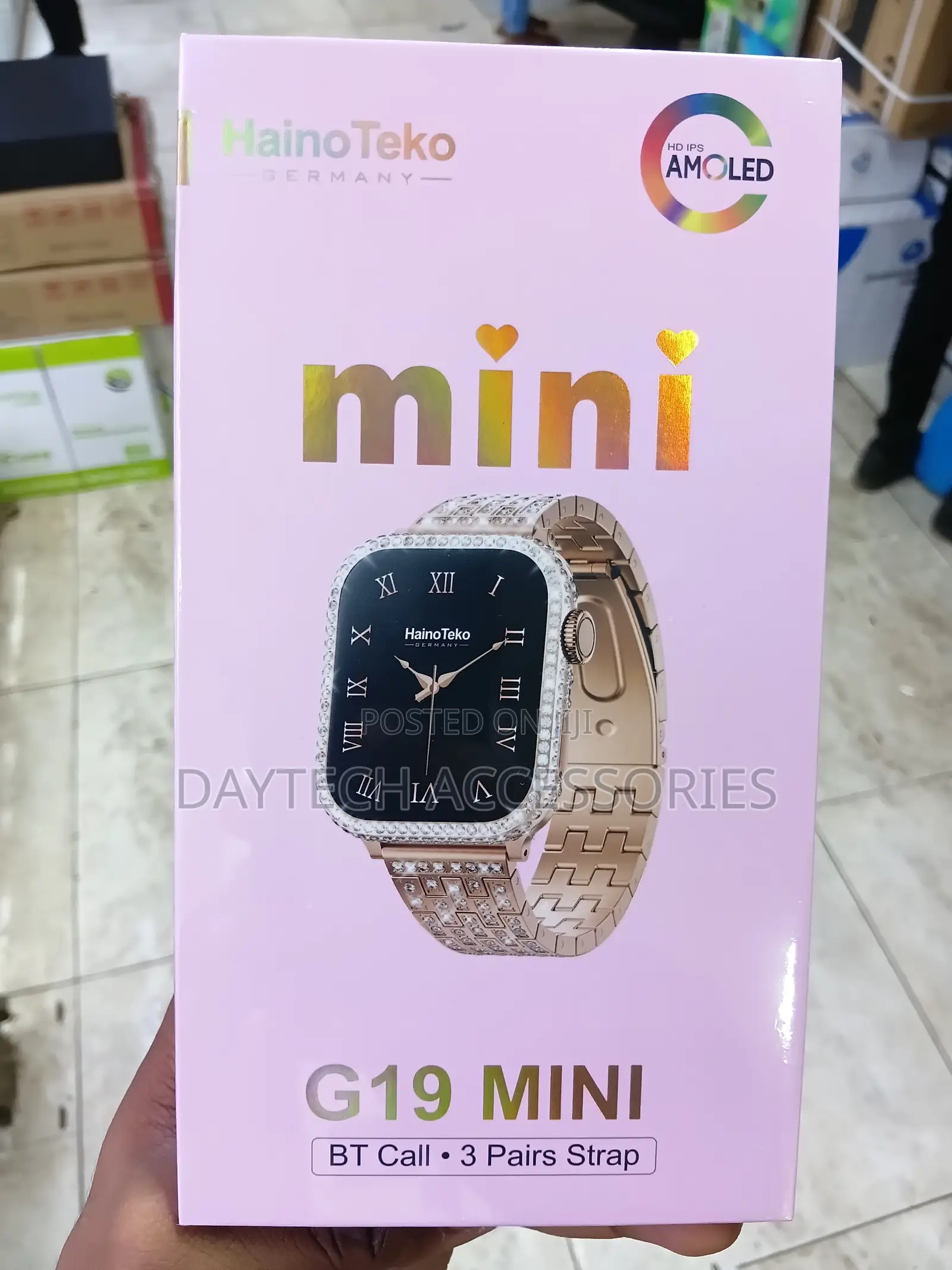Haino Teko G19 Mini Smart Watch for Ladies in Rose Gold.