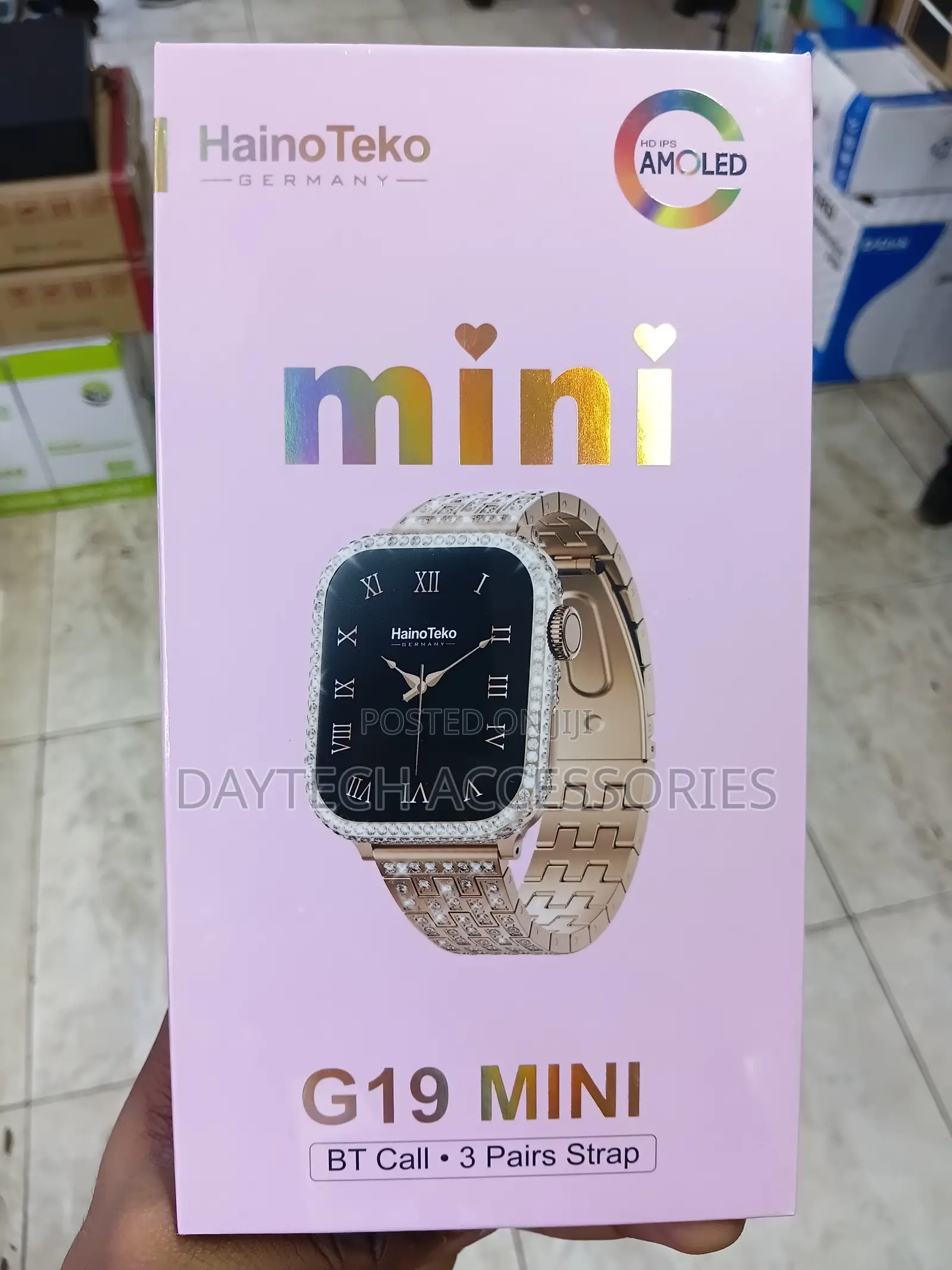 Haino Teko G19 Mini Smart Watch With 3 Set Strap for Ladies.