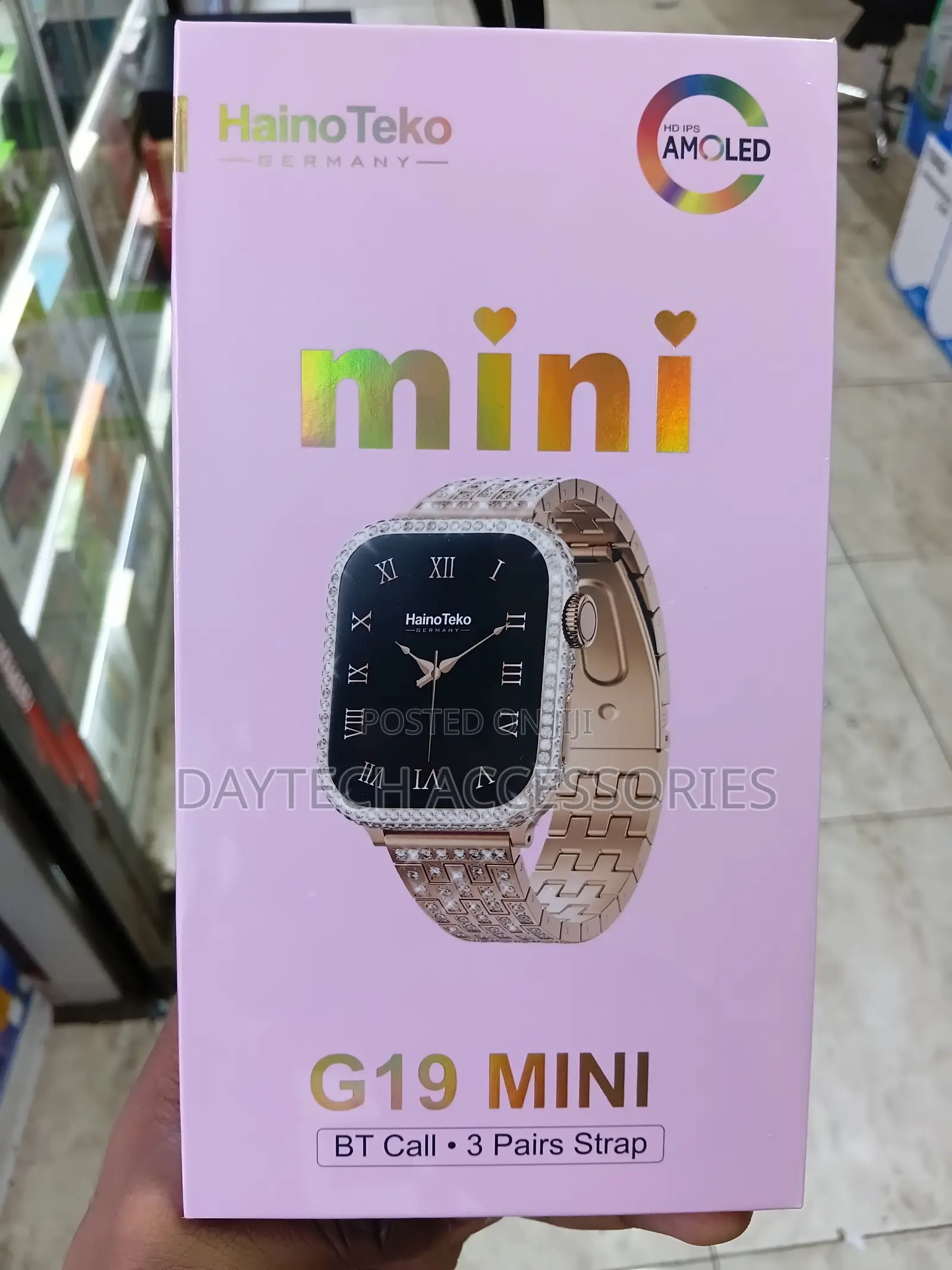 Haino Teko G19 Mini Smart Watch With 3 Set Strap for Ladies.