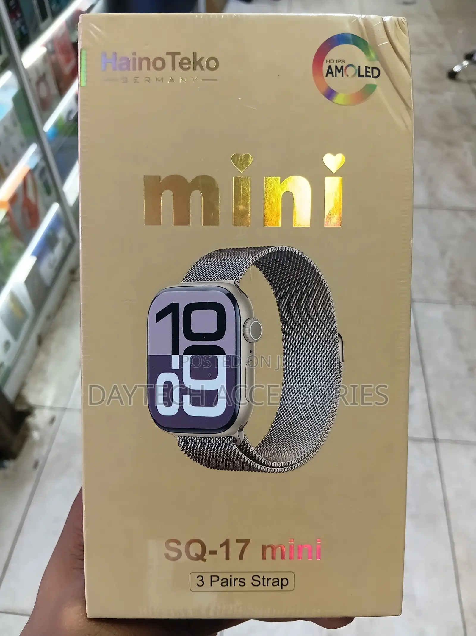 HainoTeko SQ-17 Mini SmartWatch AMOLED Display With 3 Straps for Women