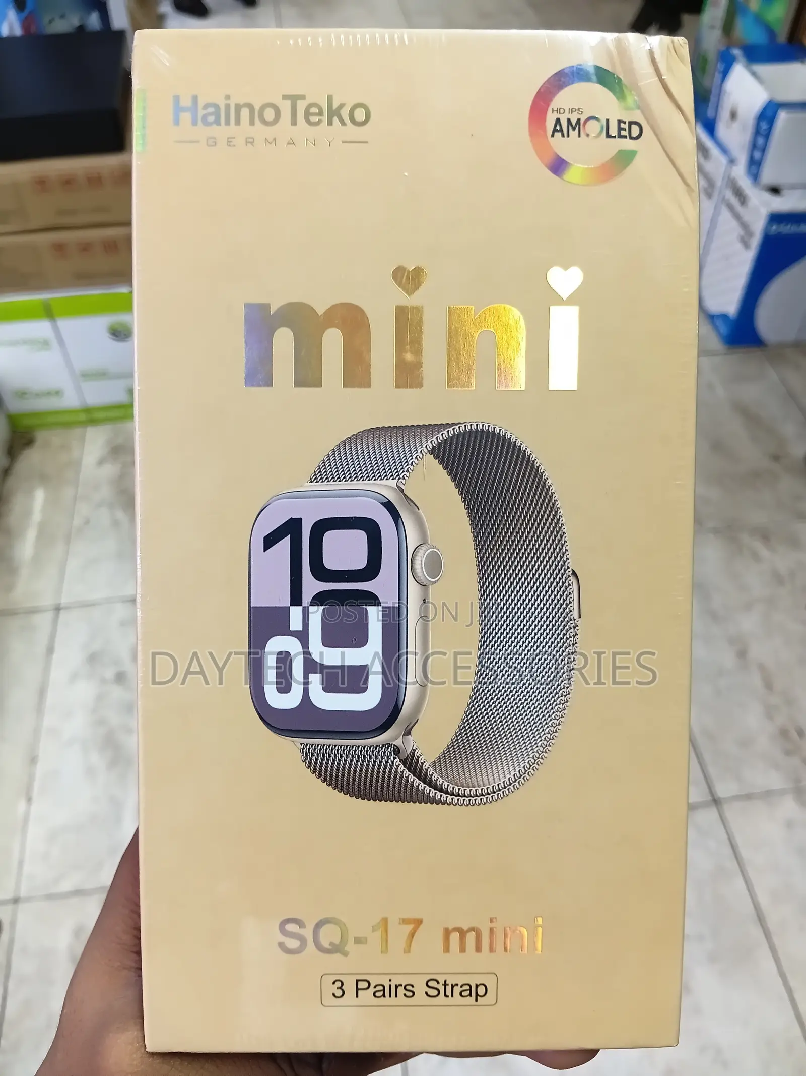 HainoTeko SQ-17 Mini SmartWatch AMOLED Display With 3 Straps for Women