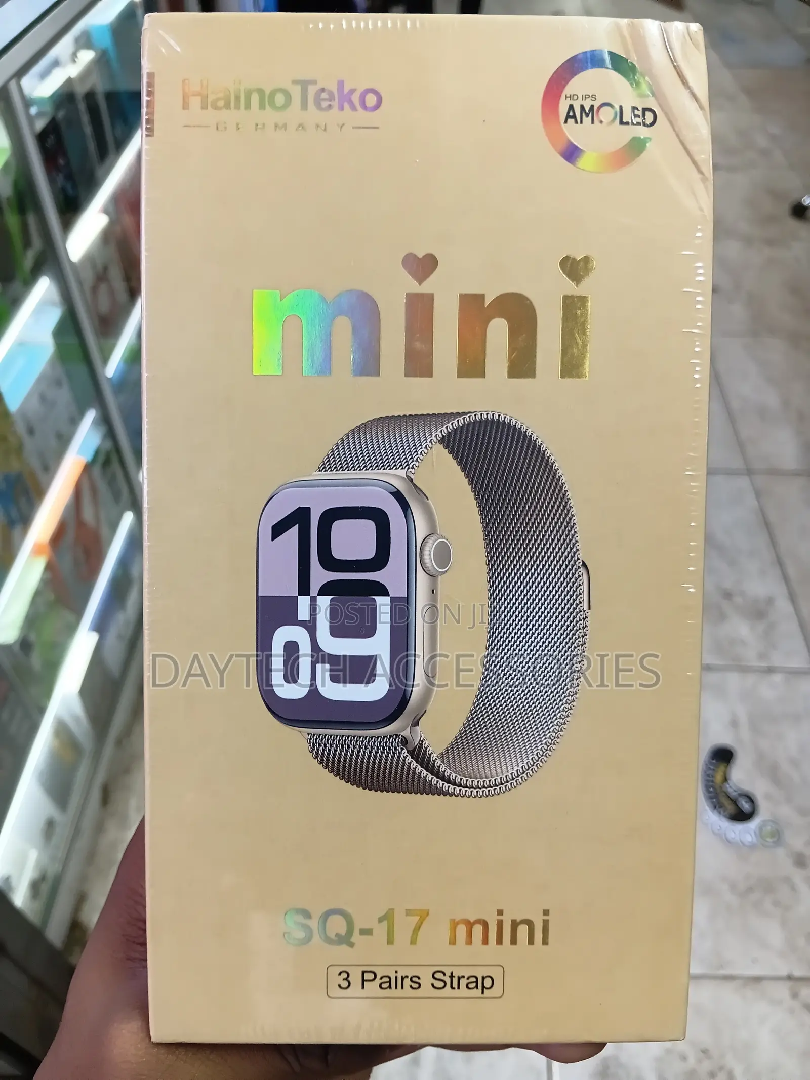 HainoTeko SQ-17 Mini SmartWatch AMOLED Display With 3 Straps for Women
