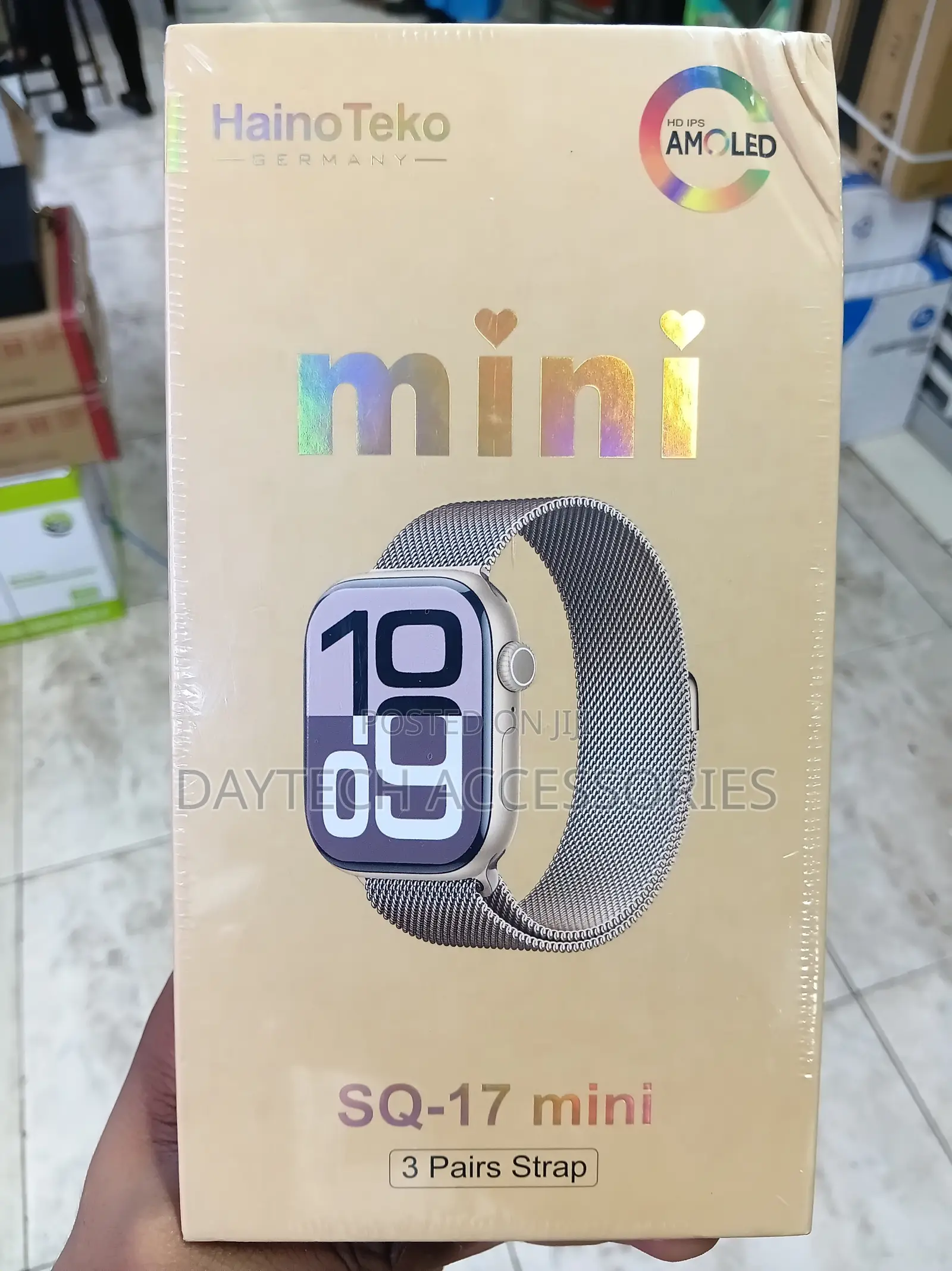 HainoTeko SQ-17 Mini SmartWatch AMOLED Display With 3 Straps for Women
