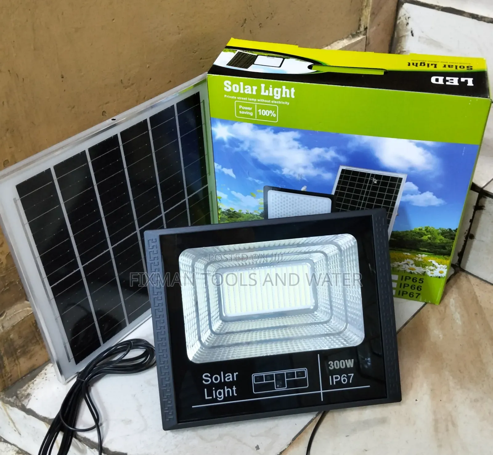 Large View LED Solar Lights 300 Watts SET 16 HRS WORKING