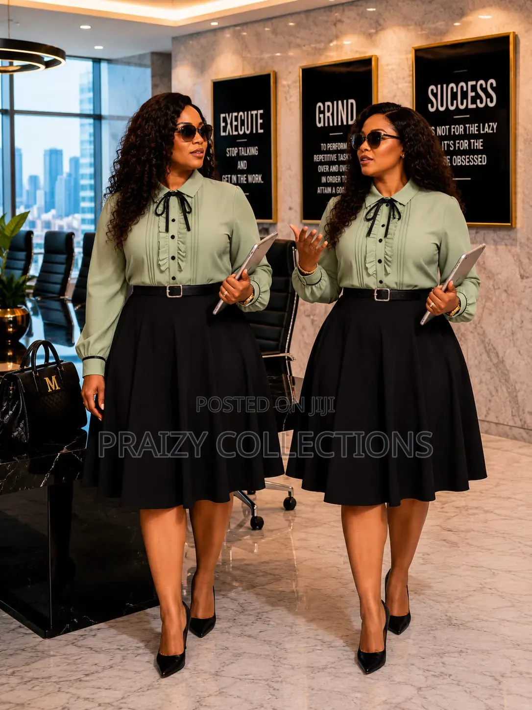 Sophia Bow-Tie Office Dress