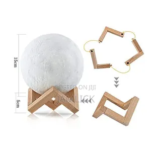 Moon Light Lamp With Wooden Bamboo Stand - Pm