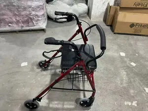 Adjustable Height Rollator With Seat and Wheels