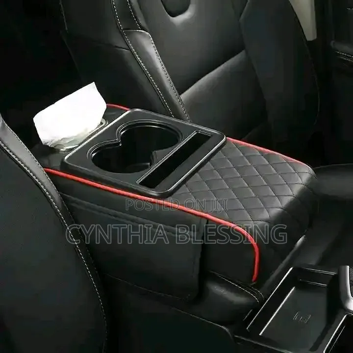 Multifunctional PU Leather Car Armrest With Cup Holders, Phone Slot