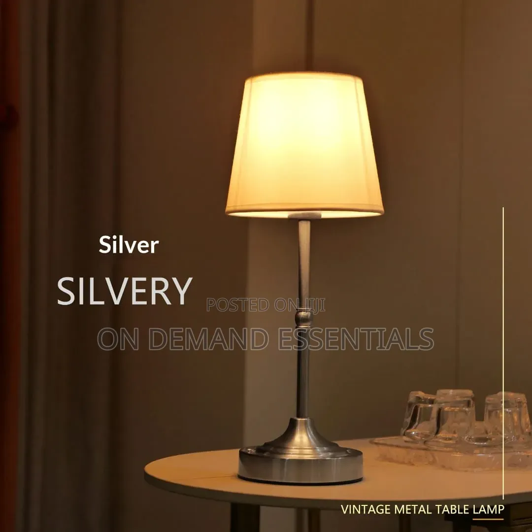 Vintage Metal Table Lamp – Rechargeable Cordless LED Bedside Lamp