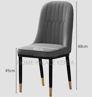 Dining Chair: Stitched Comfortable Grey Chair With Titanium Legs