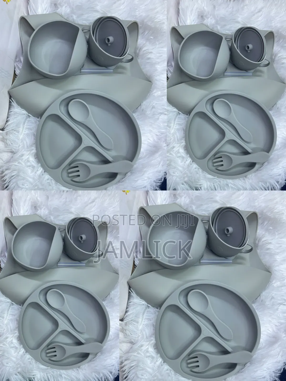Grey 6-Piece Silicone Kids' Cutlery Set - Ny