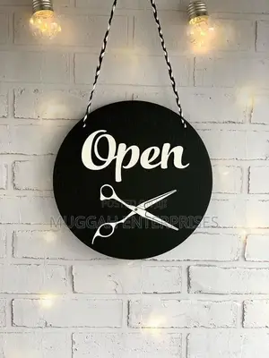Saloon Barbershop Door Open Close Signs