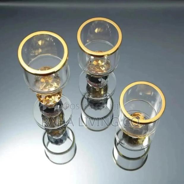 3pc Crystal Candle Holder Set - thumbnail 4
