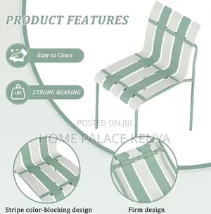 Plastic Chair: PP Seat With Metal Legs Sage Green Chair