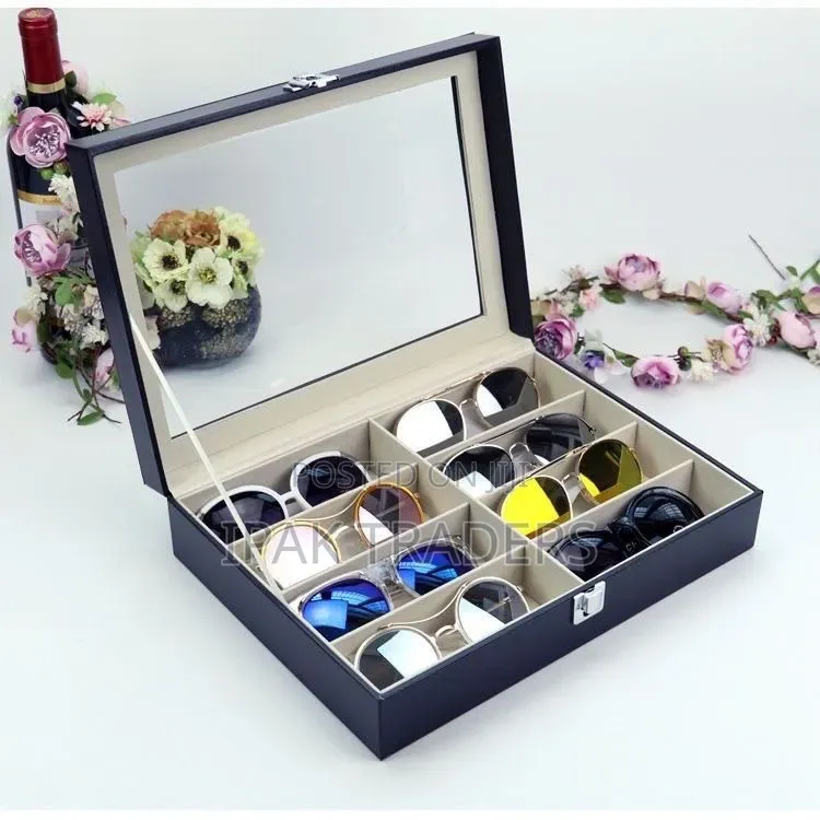 *8 Sots High Quality PU Leather Sunglasses Organizer Box