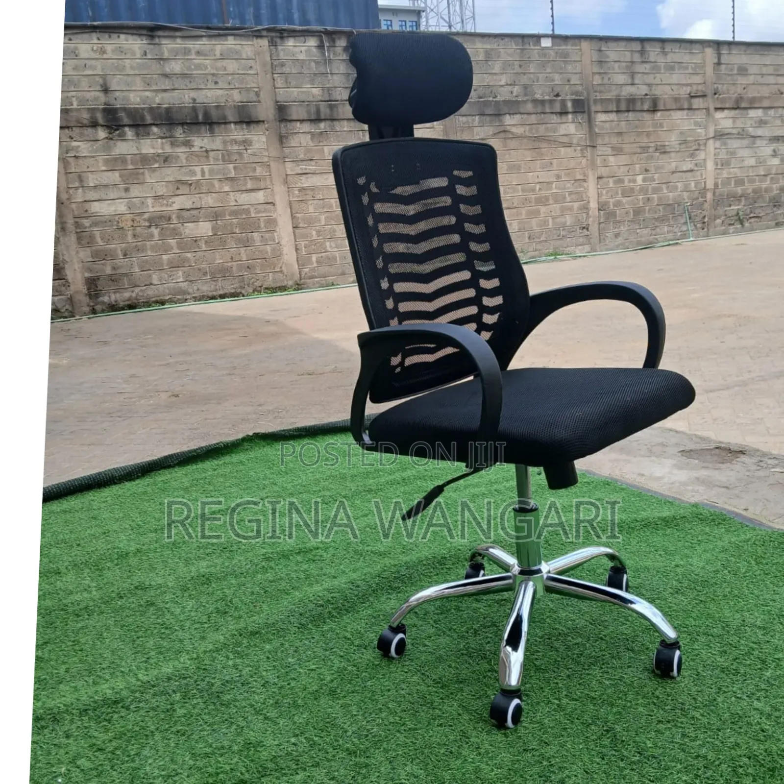 Secretarial Mesh Office Chair With Headrest