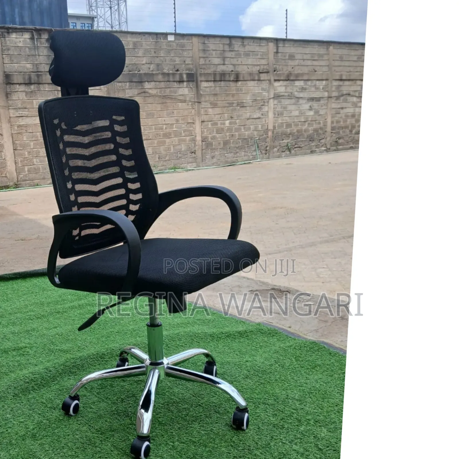 Secretarial Mesh Office Chair With Headrest