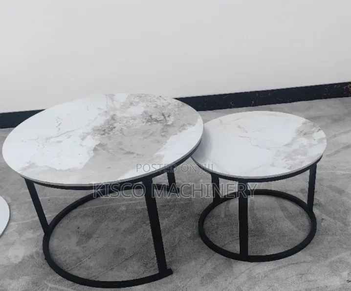 Modern Round Coffee Table Set/Luxe Marble Gold Nesting Table