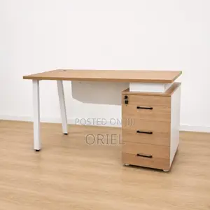 Office Desk : 1.4M Brown Office Staff Desk