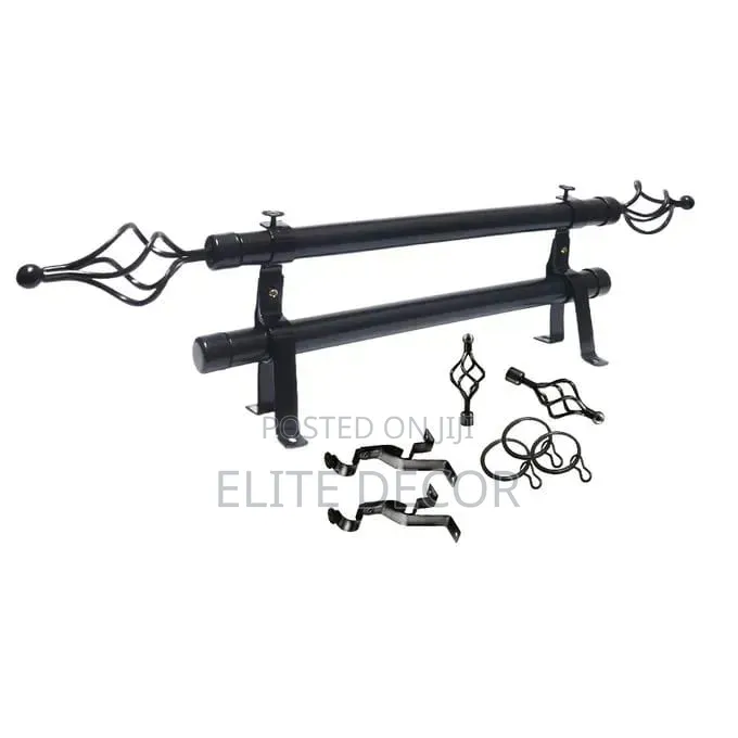 Adjustable Metal Curtain Rod With Decorative Cage Finials