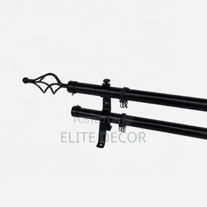 Adjustable Metal Curtain Rod With Decorative Cage Finials