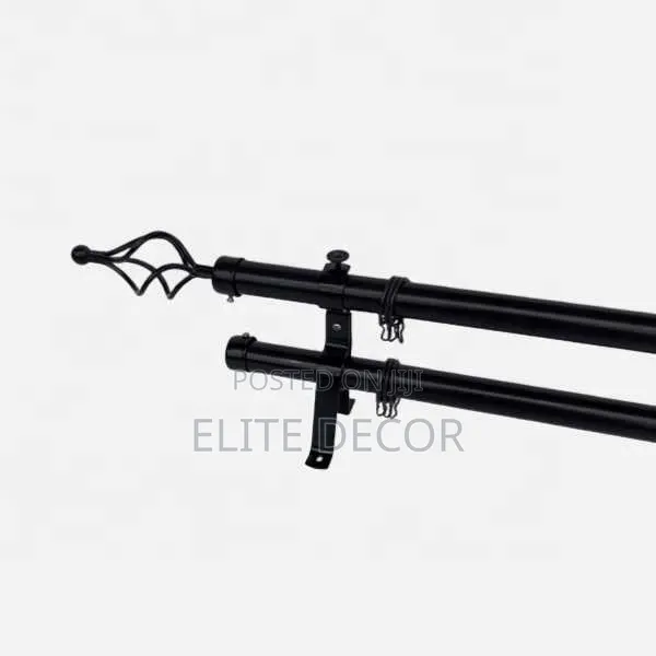 Adjustable Metal Curtain Rod With Decorative Cage Finials