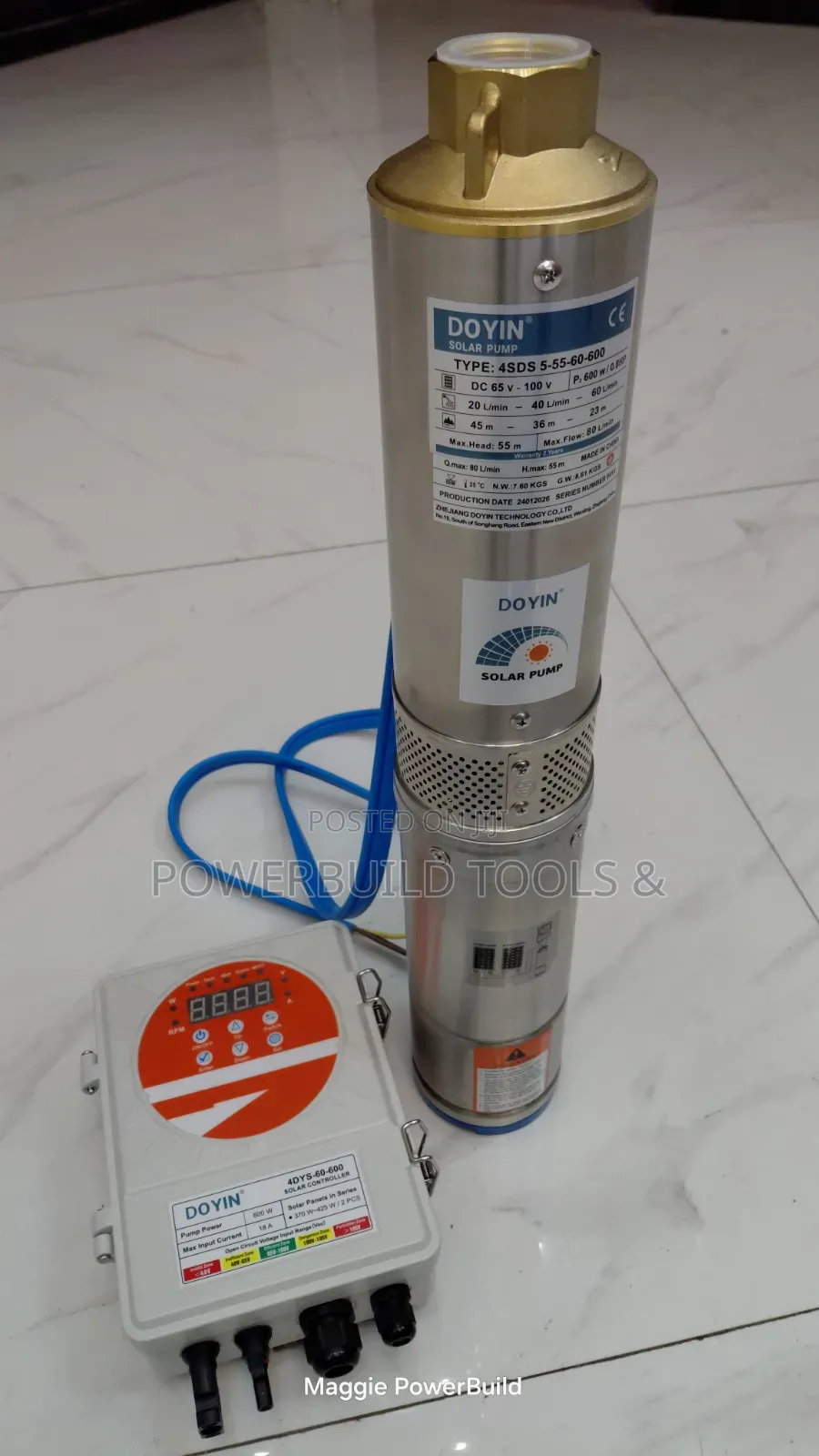 Doyin 4SDS 600w/1hp Hybrid Submersible Pump Brushless 55m Head