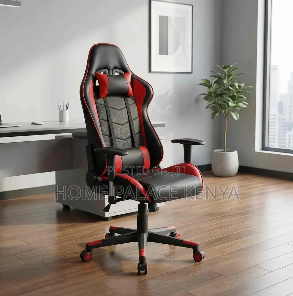 Gaming Chair: Red and Black Gaming Chair With Lumbar Support