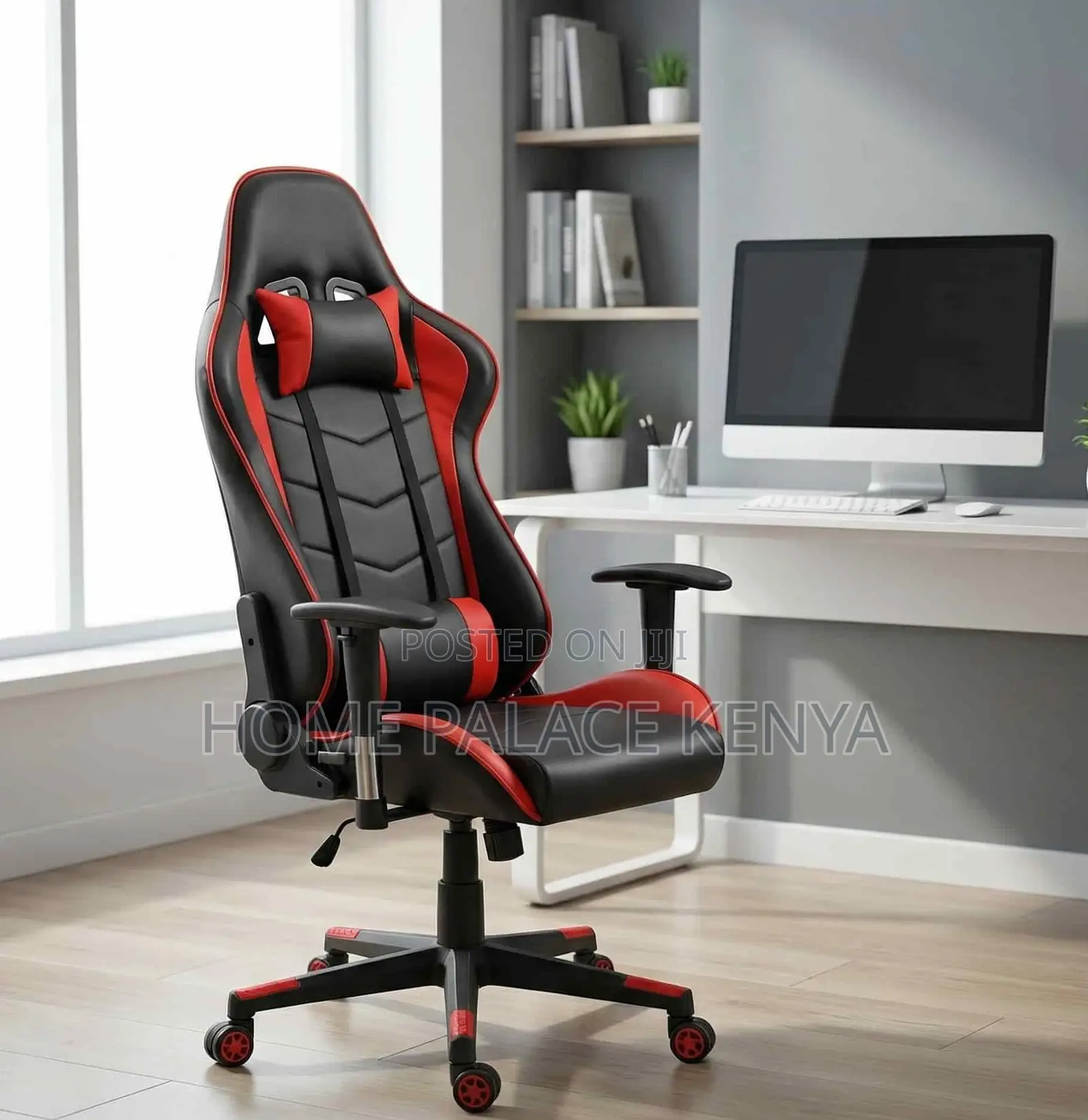 Gaming Chair: Red and Black Gaming Chair With Lumbar Support