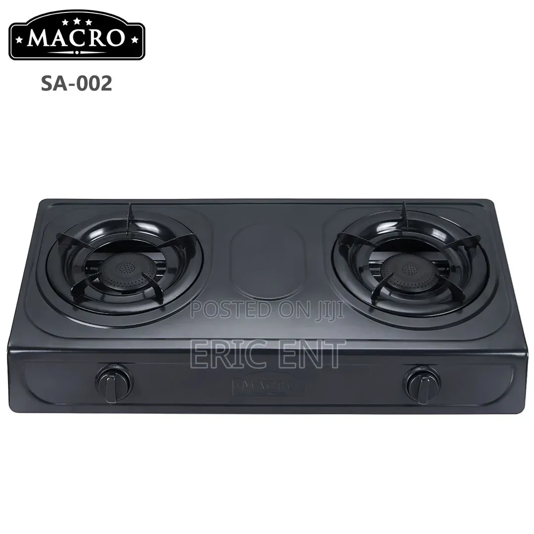 Macro SA-002 Gas Cooker 2 Burner Stainless + 6 Kg Gas Regulator, Pipe