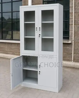 4-Door Steel Filing Cabinet With Glass Door