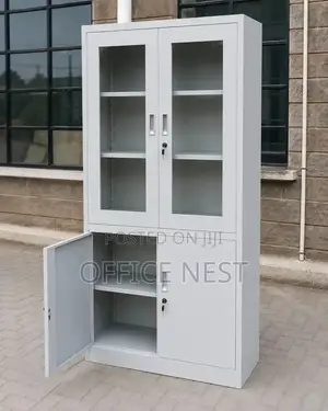 4-Door Steel Filing Cabinet With Glass Door