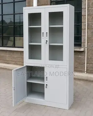 4-Door Steel Filing Cabinet With Glass Door