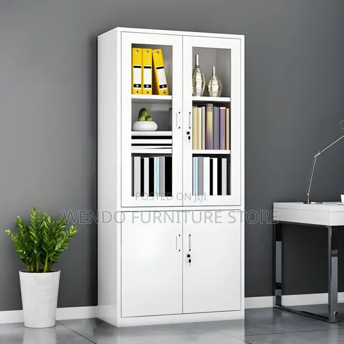 Office Cabinet : 2-Door Half-Glass Office Storage Cabinet