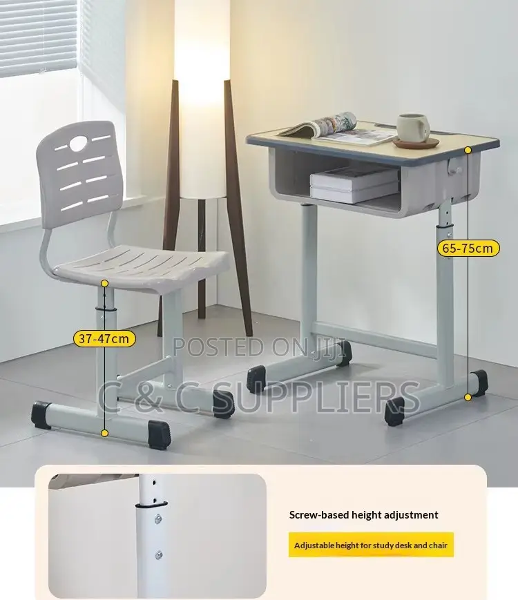 Adjustable Height Student Study Desk Chair.