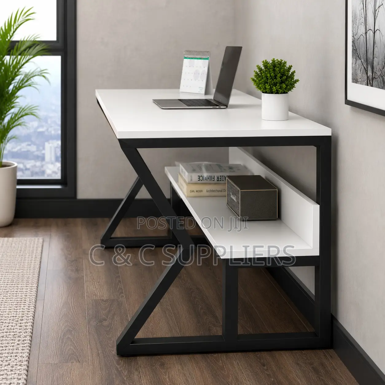 Office Computer Desk With Bookshelf