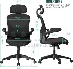 Swivel Mesh Chair With Flip Armrest