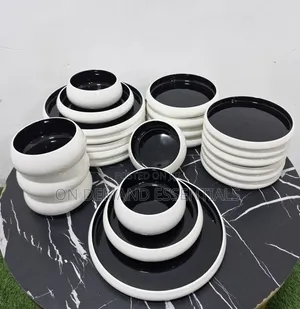 24pcs Elegant White Double Glaze Ceramic Dinner Set