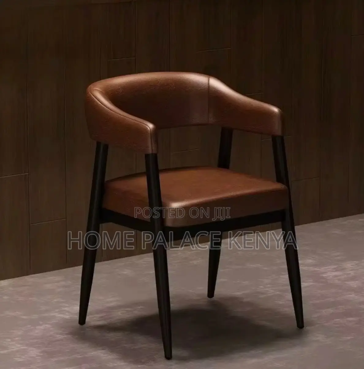Leather Chair: Modern Open Barrel Leather Chair