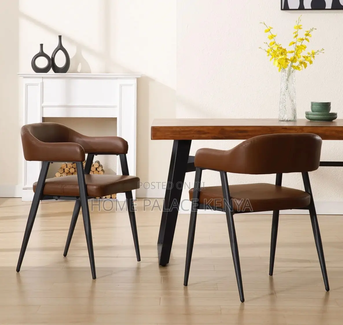 Leather Chair: Modern Open Barrel Leather Chair
