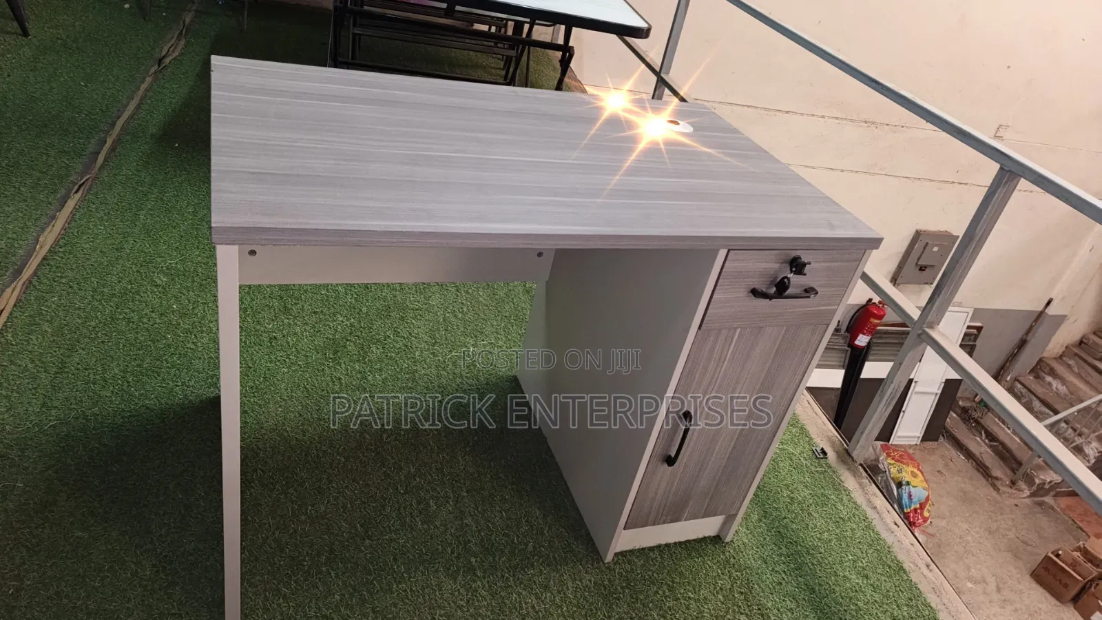Modern Imported Grey Wood-Grain Study /Offer Desk