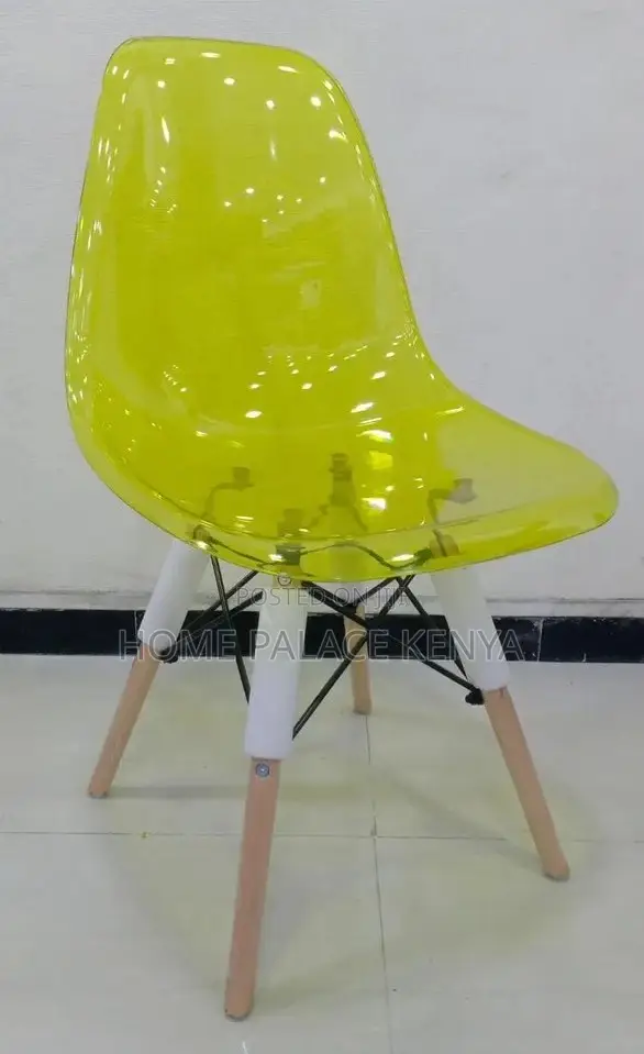 Dining Chair: Fiber Wood Armless Restaurant Chair