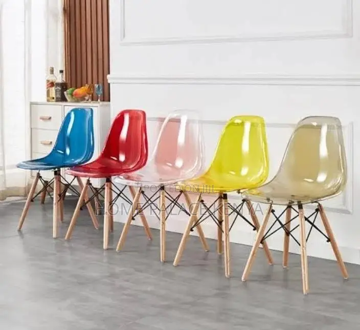 Dining Chair: Fiber Wood Armless Restaurant Chair