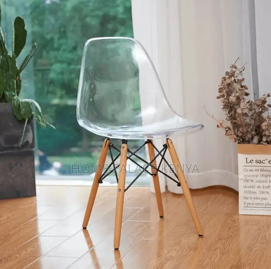 Dining Chair: Fiber Wood Armless Restaurant Chair