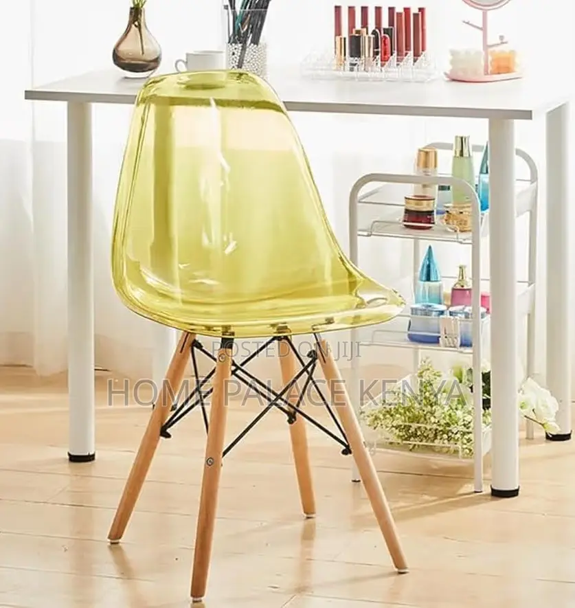 Dining Chair: Fiber Wood Armless Restaurant Chair