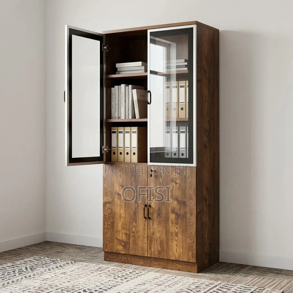 Office Cabinet; Wooden Office Bookshelf 2-Door Cabinet