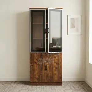 Office Cabinet; Wooden Office Bookshelf 2-Door Cabinet
