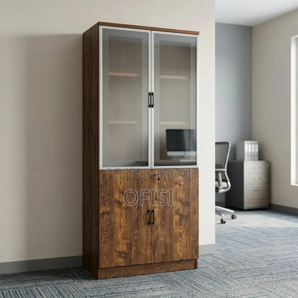 Office Cabinet; Wooden Office Bookshelf 2-Door Cabinet