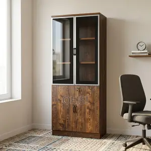 Office Cabinet; Wooden Office Bookshelf 2-Door Cabinet